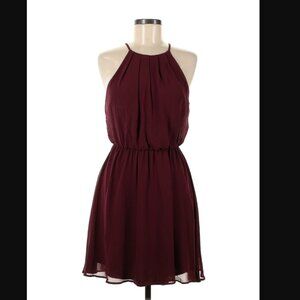Lush Pleated Halter A-Line Dress Size M